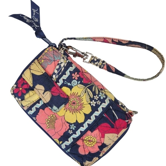 Vera Bradley Handbags - Vera Bradley Happy Trails Carry It All Wristlet Wallet Floral Navy